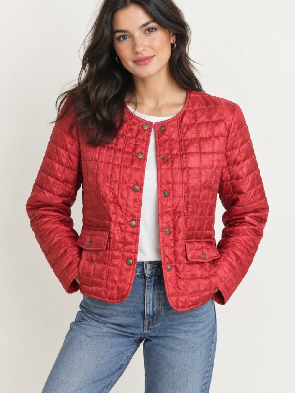 Marshall Fields Women’s Y2K Hot Pink Coral 100% SILK SIZE 8 Quilted Jacket Boxy